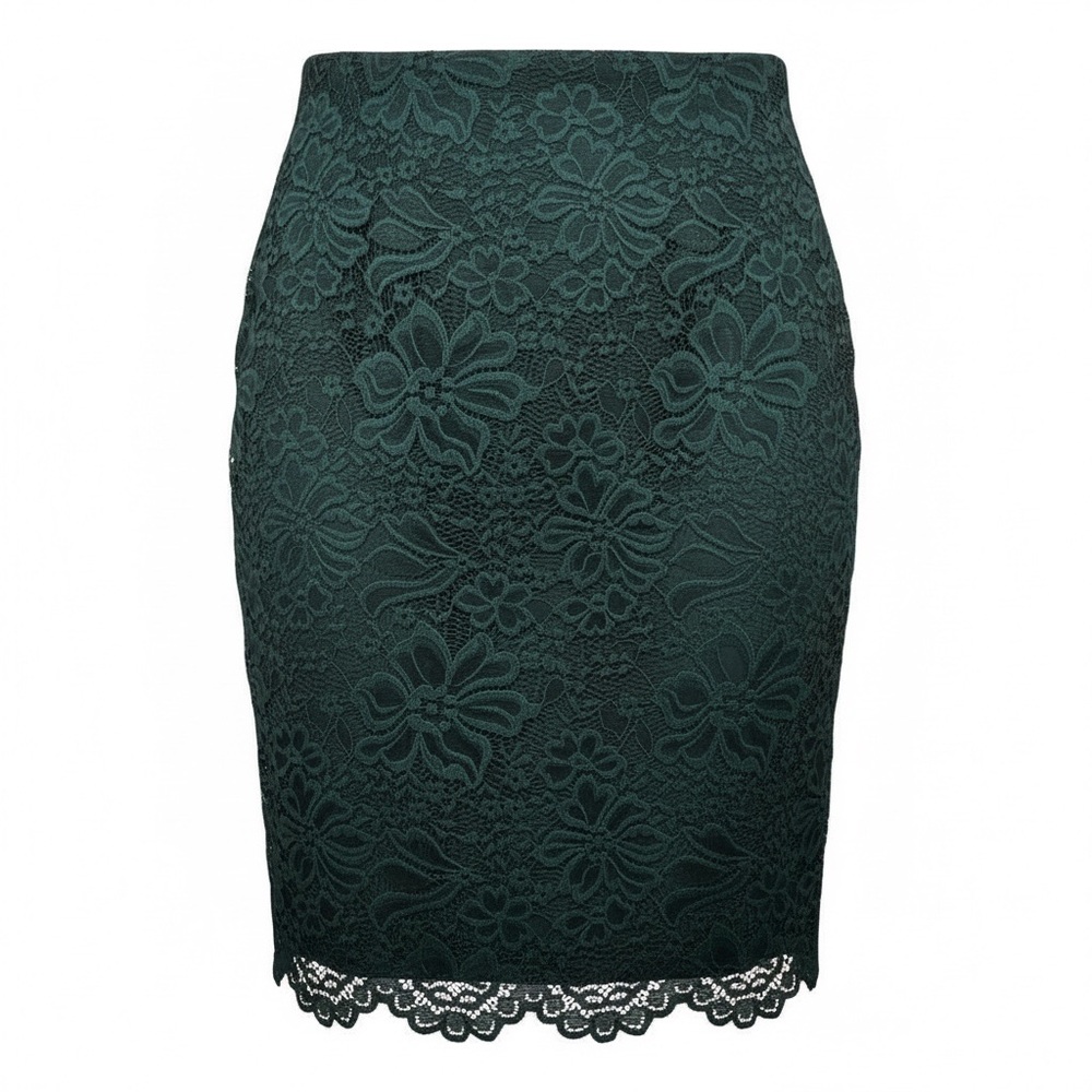 Forever 21 Dark Green Lace Pencil Skirt